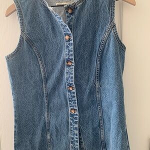 Abercrombie & Fitch Light Blue Denim Sleeveless Vest